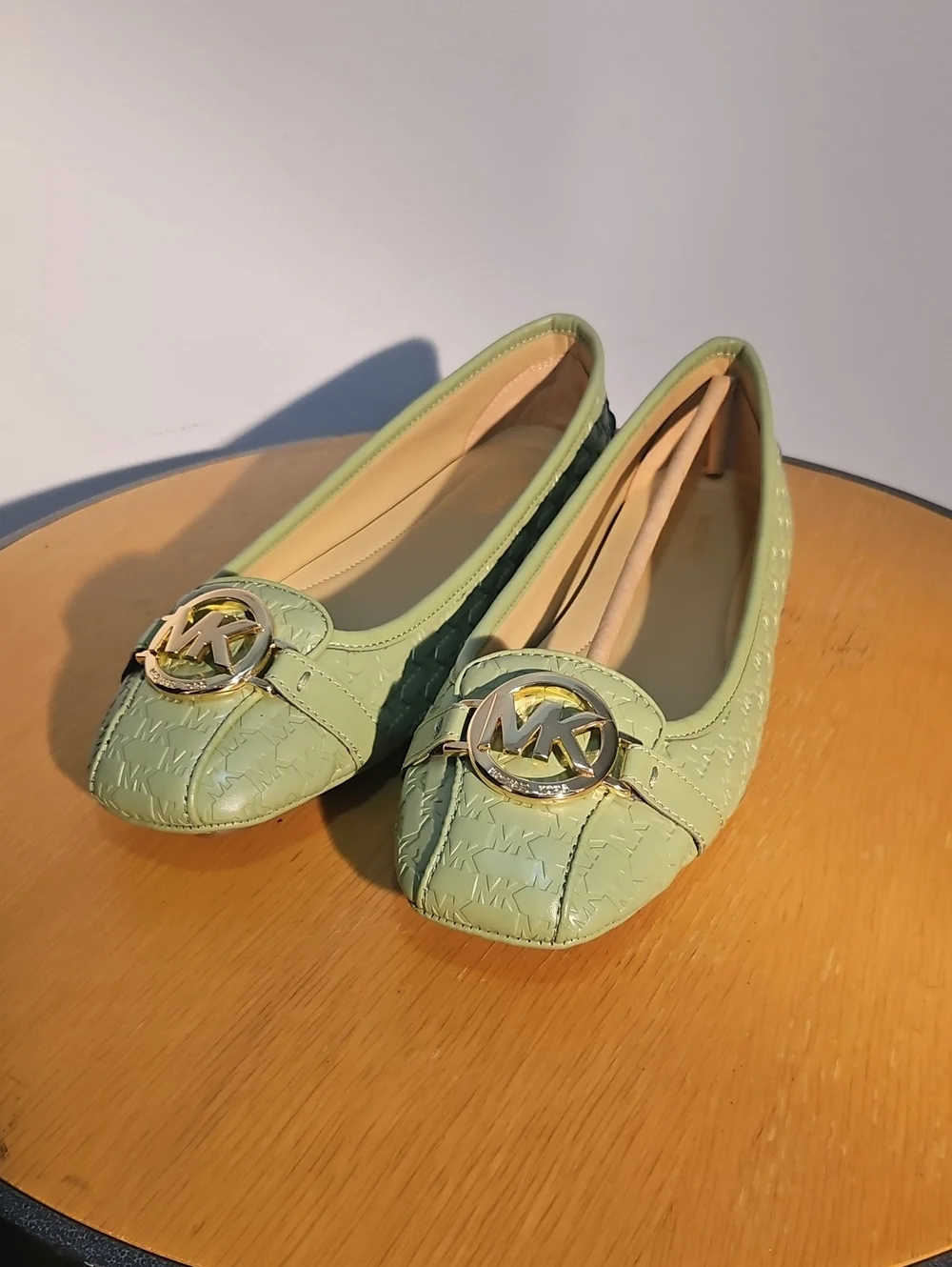 Michael Kors Green Logo Ballet Flats Size 10